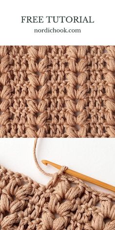 the crochet stitch is being worked on