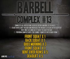 an advertisement for the barbell complex