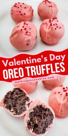 valentine's day oreo truffles on a plate