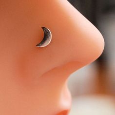 silver crescent moon nose stud Moon Nose Piercing, Nostril Piercing Jewelry, Moon Nose Stud, Star Shaped Nose Ring, Cheap Nickel-free Round Nose Studs, 1.5 Mm Nose Stud, Earth Goddess, Tiny Star, Nose Jewelry