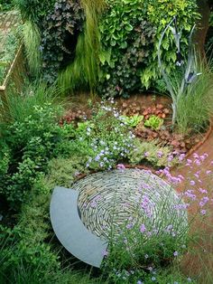 a garden filled with lots of different types of plants and flowers on top of each other