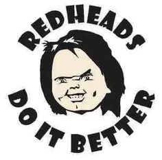 the logo for redheads do it better with a woman's face in black and white