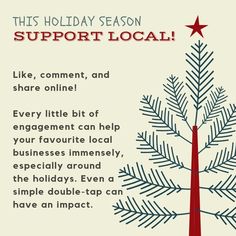 a christmas tree with the words support local on it