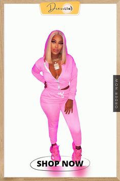 Autumn Clothes Solid Color Zipper Hoodies Jacket Coat Top Pants Sports Jogging Women Two Piece Set Sporty Tracksuit With Hoodie For Leisure, Hooded Tracksuit With Drawstring Hood For Jogging, Jogging Activewear With Drawstring Hood And Long Sleeves, Long Sleeve Activewear For Jogging With Drawstring Hood, Jogging Activewear With Long Sleeves And Drawstring Hood, Pink Sportswear Tracksuit, Hooded Tracksuit With Pockets, Winter Tracksuit With Drawstring Hood For Jogging, Solid Color Hooded Tracksuit