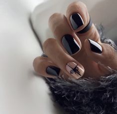 Festival Nails, Short Nail Designs, Classy Nails, Holiday Nails, Black Nails