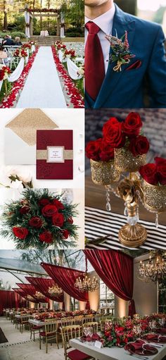 Winter Wedding Decorations - With new amazing products releasing everyday, visit to discover what you have been searching for. DO IT IMMEDIATELY! Red And Gold Wedding, Red Gold Wedding, Beauty And Beast Wedding, Wedding Colors Red, Red Wedding Theme, Red Rose Wedding, Gold Wedding Theme, Color Wedding, Wedding Theme Colors