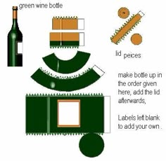 an origami christmas tree made out of green wine bottles and other things to make it