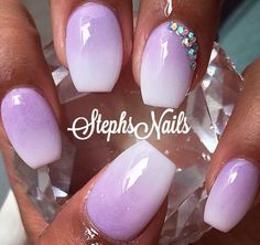 Short Coffin Nails Designs, Lilac Nails, Pastel Lilac, Short Coffin Nails, Coffin Shape Nails, Nails Prom, White Ombre