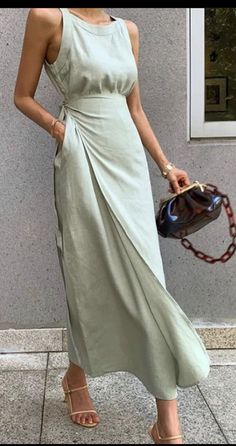 Linen Clothes For Women Classy, Summer Evening Dress, Fancy Gowns, Stil Boho, Linen Fashion, Fall Fashion Outfits, Casual Fall Outfits, Casual Summer Outfits