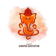 ganesh chaturth on watercolor background for happy ganeshi festival illustration