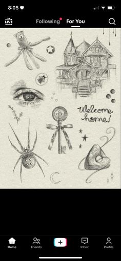 an iphone screen with drawings on it and the caption below that reads follow us for you