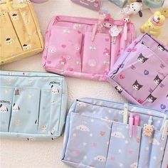 ♡ Material: Canvas, Polyester ♡ Dimension: 23 × 4 × 15cm♡ Handling Time: 7 business days Stationery Storage, Little Twin Stars, Makeup Accessories, Beauty Tools, Large Bags, Cosmetic Bag, Pom Pom, Coin Purse, Hello Kitty