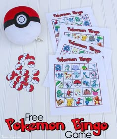 free printable pokemon bingo game for kids to play on the gourmet table