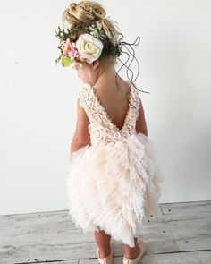 Most incredible flower girl dress Dresses With Ruffles, Pink Flower Girl Dresses, Pearl Pink, Dresses Pink, Dress Flower