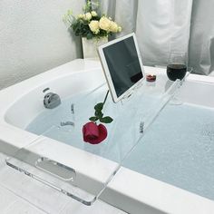 PRICES MAY VARY. 1.Premium Quality : Our Zinginglife Luxury Clear Acrylic Bathtub Tray Caddy is meticulously handcrafted and polished to ensure excellent durability and good quality. 2. Sturdy and Elegant: Made from high-quality acrylic material, our bathtub tray is not only sturdy and durable but also adds a touch of elegance to your bathroom decor.It combines functionality and aesthetics.Transparent color'sbathtub caddy can fit with any home style well. 3. Easy to clean up : Our bathtub tray d Book And Wine, Bathtub Caddy Tray, Custom Bathtub, Bathroom Trays, Bathtub Shelf, Tub Tray, Luxury Bathtub, Bathtub Caddy, Bathtub Tray