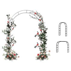 PRICES MAY VARY. Free Combination: The metal pavilion has two sizes to choose from, you can easily assemble a wide arch (7.5 feet wide x 6.4 feet high) or a high arch (5.3 feet wide x 7.8 feet high) according to your needs. Wedding Garden Arch: Garden arches are very suitable for weddings, birthday parties or anniversary events. Decorate your banquet and enhance the happiness of the event. Garden Pavilion: It can be used for the entrance of the front and rear gardens. It is an ideal choice for c Metal Garden Arbor, Shade Arbor, Garden Arch Trellis, Arbor Wedding, Arch Trellis, Pavilion Wedding, Garden Pavilion, Wedding Arch Flowers, Garden Arbor