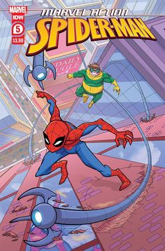 the cover to spider - man vol 1, with an image of a person flying through the