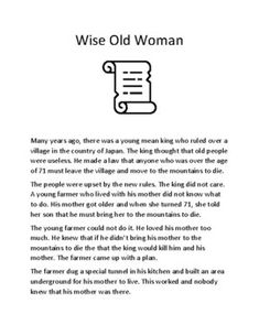 the wise old woman poem is shown in black and white