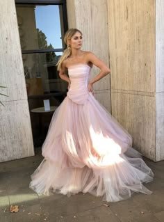 Elyse Knowles, Tulle Long Prom Dress, Preppy Dresses, Pink Gowns, Note Box, Pink Tulle