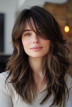 Visit for - Long Hair Cuts With Layers Round Face, Hairstyles With Side Bangs, Haircut 2024, Side Bangs Hairstyles, Layered Hair With Bangs, Hairstyles For Layered Hair, Mom Hairstyles, Hair Haircuts, Side Bangs