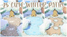 the four images show different stages of winter paths