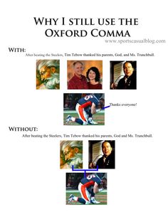 an ad for the oxford comma, with pictures of people in different colors and sizes