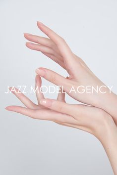 two hands reaching out towards each other with the words jazz model agency on it's side