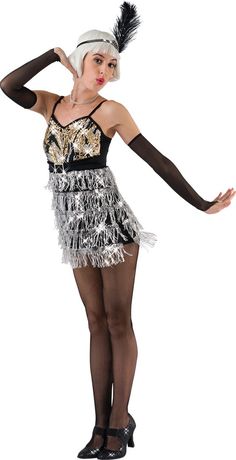 a woman in a flap dancer costume