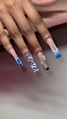 Sag Nail Designs, Extra Long Nail Designs, Birthday Nails Black Women, Freestyle Nails, Diy Acrylic Nails, Drip Nails, Long Nail Designs