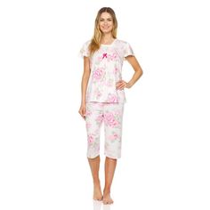 812C Womens Capri Set Sleepwear Pajamas Woman Sleep Nightshirt Pink M - Walmart.com Capri Set, Pink M, Night Shirt, Sleepwear Pajamas, Pajamas Women