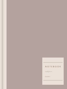 the front cover of a notebook with an empty page