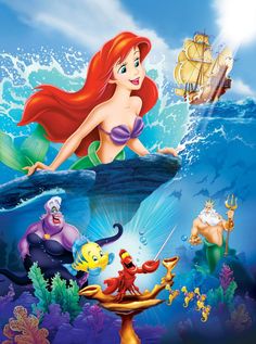 the little mermaid and other disney characters