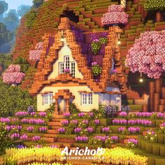 an image of a house in the middle of flowers