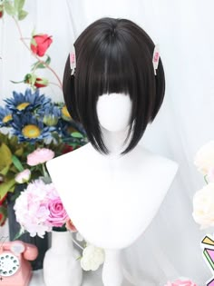 The price is for a wig only, others are not included. Garment Size SizeFree SizeHair Length25 Hair Sketches, Kpop Oc, Basic Hairstyles, Korean Hairstyles, Kawaii Hair, Kawaii Wigs, Double Ponytail, Hair Sketch, Kawaii Hairstyles