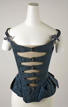 late 18th century corset Historical Garments, 18th Century Stays, 1700 Fashion, Rococo Fashion, 18th Century Costume, Historic Fashion, 18th Century Clothing, Historic Clothing, 18th Century Fashion