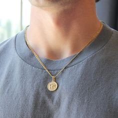 Gold World Map Pendant Necklace 3mm Figaro Chain For Men or Women - Necklace - Boutique Wear RENN Gold World Map, Men Chain, Map Pendant, Figaro Chain Necklace, Chain For Men, Figaro Chains, Figaro Chain, Mens Pendant, Necklace For Men