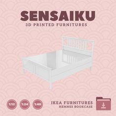 This listing is for miniature furniture. Actual sized object can be obtained in IKEA Website Name: HEMNES Bedframe - Double Bed Manufacturer - IKEA Recommended Printer: Resin 3d Printer Series: Furniture Designers Series Scale: 1:12, 1:24 & 1:48 The HEMNES Bedframe - Double Bed is now available as a 3D printable miniature, specially designed with 1:12, 1:24, and 1:48 scales in mind. Perfect for those looking for Dollhouse Ikea Furniture, model makers, and miniature enthusiasts, this iconic bedframe brings a touch of timeless elegance to your small-scale projects. Known for its traditional yet cozy design, the HEMNES Bedframe features classic slatted headboards and footboards, capturing the charm of rustic, Scandinavian-inspired furniture. This Miniature Ikea Bed accurately replicates the l Hemnes Bookcase, 3d Printed Furniture, Ikea Website, Inspired Furniture, Ikea Bed, Slatted Headboard, Cozy Design, Model Maker, Doll Bed