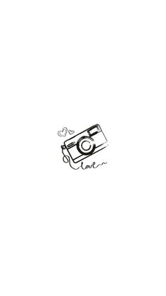 a black and white drawing of a camera with the word time on it's side