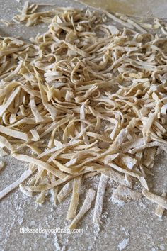 shredded noodles are on the floor and ready to be cooked