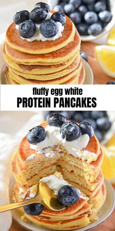 Egg white protein pancakes without protein powder Egg White Protein Pancakes, Egg White Protein Powder Recipes, Protein Pancakes Without Protein Powder, Egg White Pancakes, Oat Pancake Recipe, Low Calorie Pancakes, Egg White Powder, Egg White Breakfast, Easy Protein Pancakes