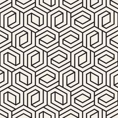 a black and white pattern with hexagonal shapes