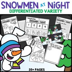 snowmen at night differentiated variety activity