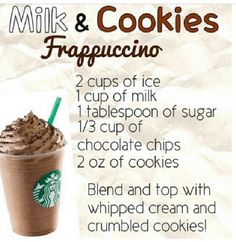 the recipe for starbucks frappeccino is shown