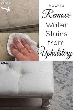 how to remove water stains from upholstery on a couch or chair with the help of a cleaning cloth