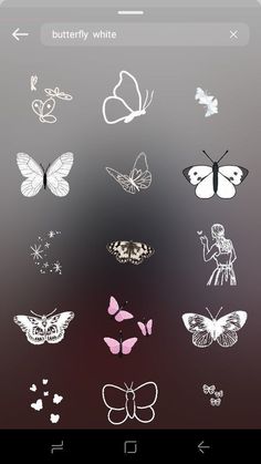 an image of some butterflies on a cell phone with the text butterfly white above it