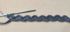 the crochet stitch is being worked on