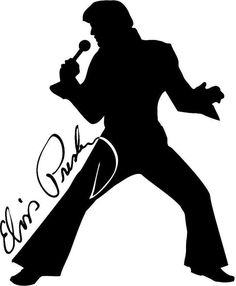 elvis presley silhouette with the word elvis on it