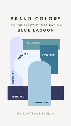 the color palette for blue lagoon is shown in this graphic art work, which includes different colors