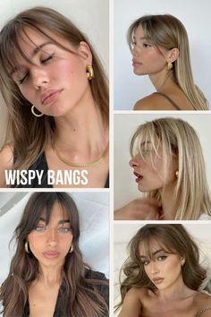 Subtle Fringe Hairstyles, Summer Haircut Round Face, Bangs You Can Hide, Foxy Bangs Haircut, Wispy Front Fringe, Low Maintenance Wispy Bangs, Wispy Bangs Balayage Hair, Wispy Bangs No Layers, Wispy Bangs And Long Hair