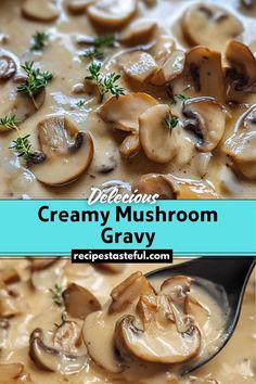 creamy mushroom gravy is an easy and delicious side dish for any family or friends